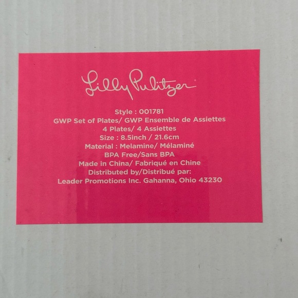Lilly Pulitzer GWP Plates NWT - Picture 3 of 3